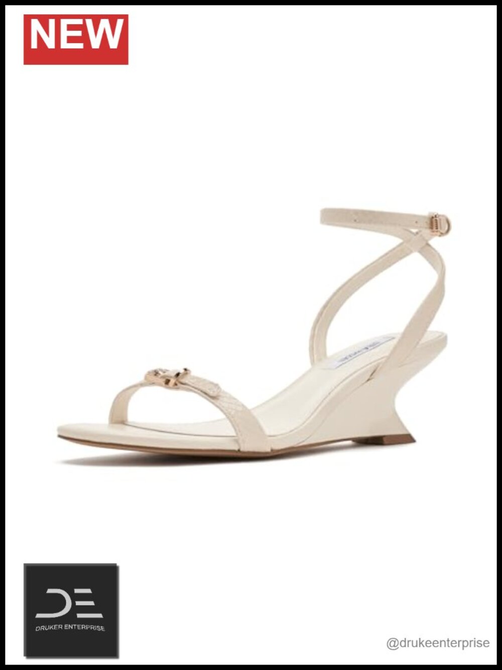 Wedge Sandal Ankle Strap Leather Open Toe Women's
